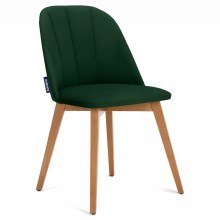 Трапезен стол RIFO 86x48 см тъмнозелен/бук