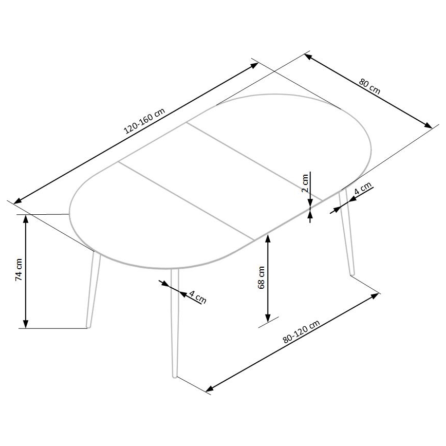 Трапезна маса BALNOR дъб/черно