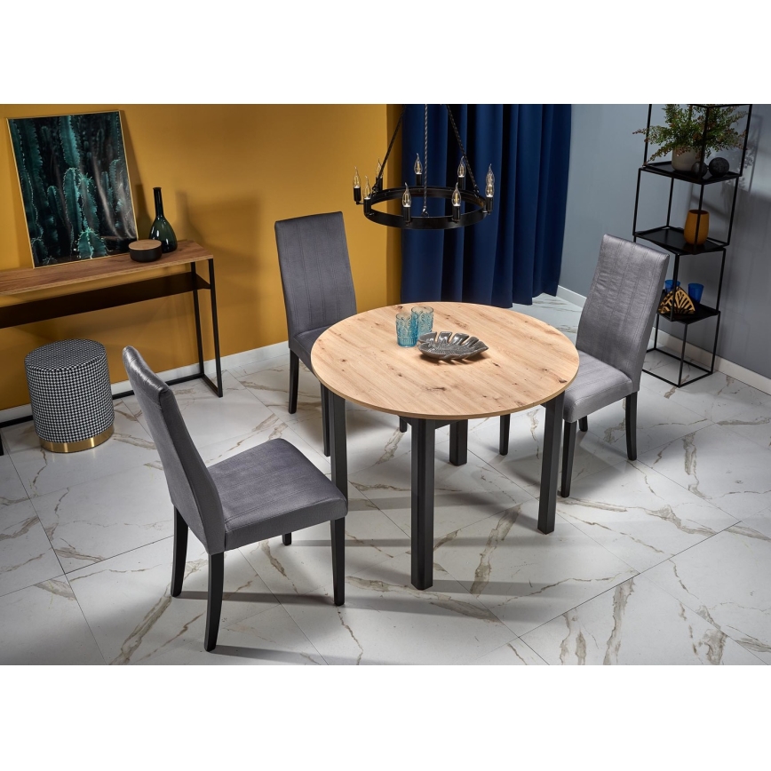 Трапезна маса CALMIO дъб artisan/черен