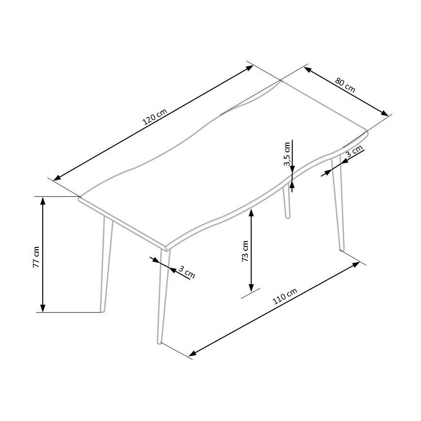 Трапезна маса SOLACE дъб/черно