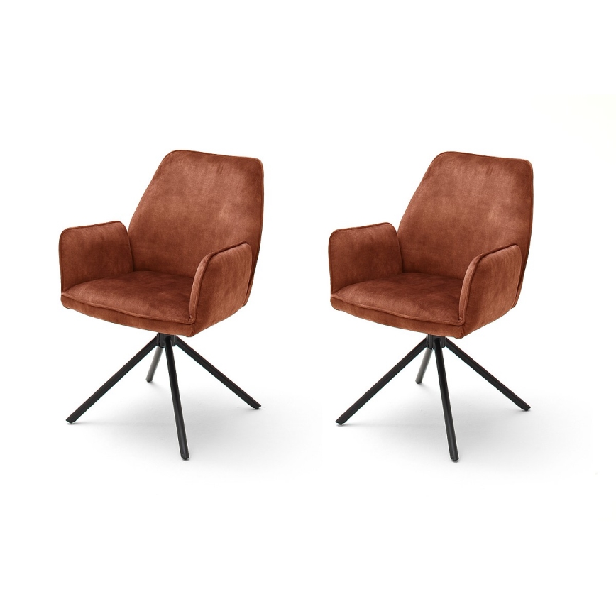 Трапезни столове NEXORO, комплект от 2 бр., червени