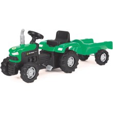 Трактор с педали и каросерия черен/зелен