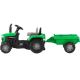Трактор с педали и каросерия черен/зелен