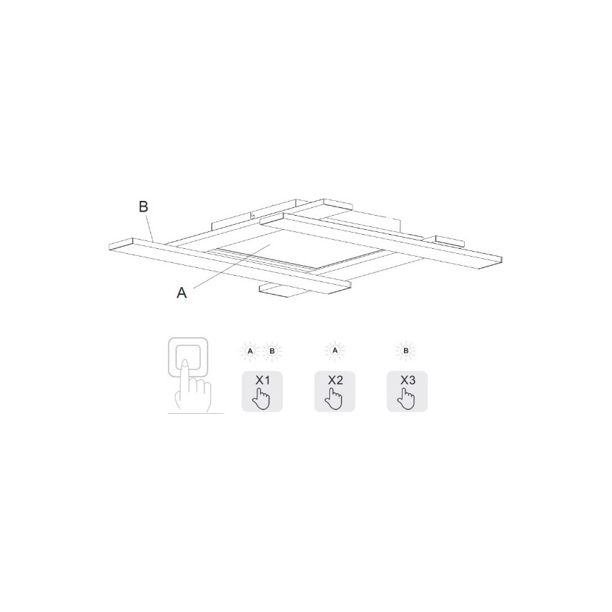 Trio - LED Димируем плафон BELFAST LED/18W/230V + LED/14W/230V 4000K