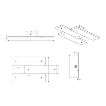 Trio - LED Плафониера DENVER 3xLED/10W/230