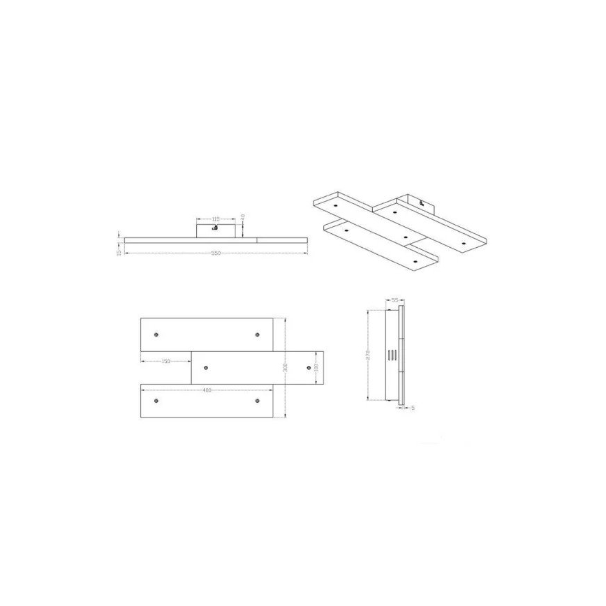 Trio - LED Плафониера DENVER 3xLED/10W/230