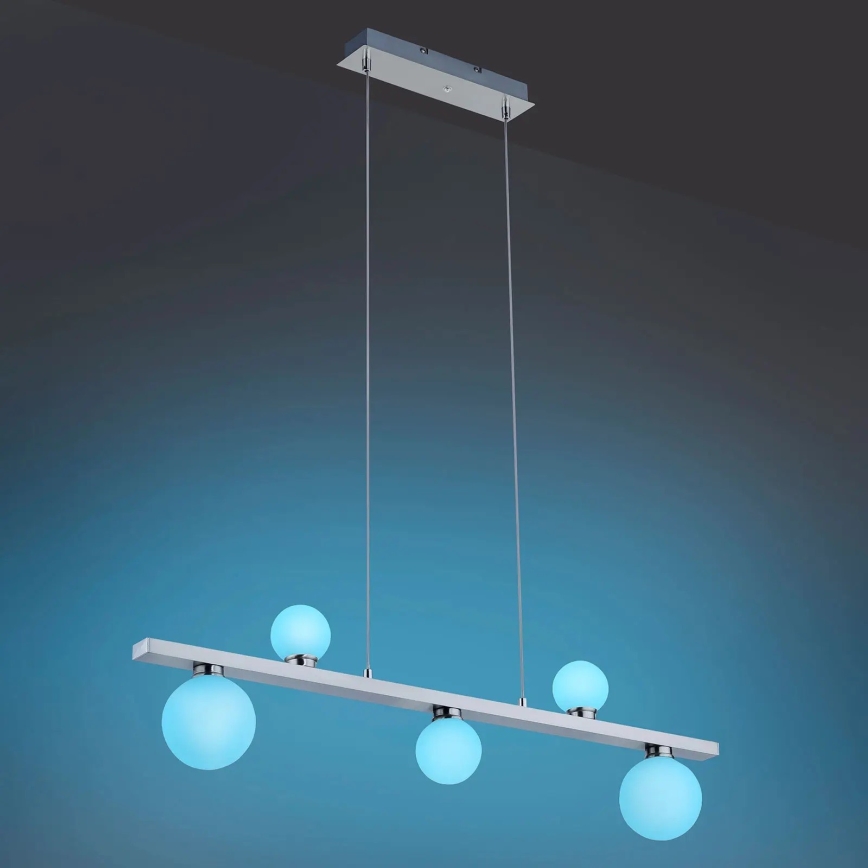 Trio - LED RGB Димируем висящ полилей DICAPO 5xLED/3W/230V 3000-5000K + дистанционно