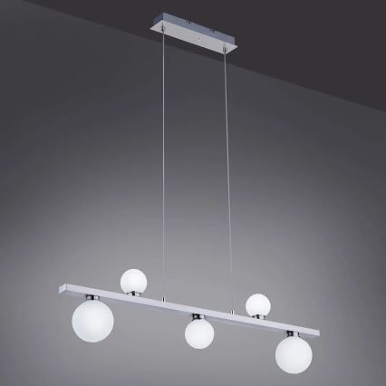 Trio - LED RGB Димируем висящ полилей DICAPO 5xLED/3W/230V 3000-5000K + дистанционно