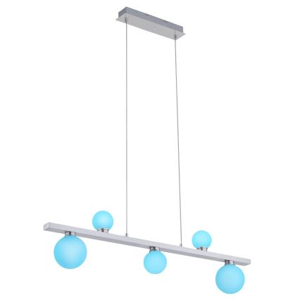 Trio - LED RGB Димируем висящ полилей DICAPO 5xLED/3W/230V 3000-5000K + дистанционно