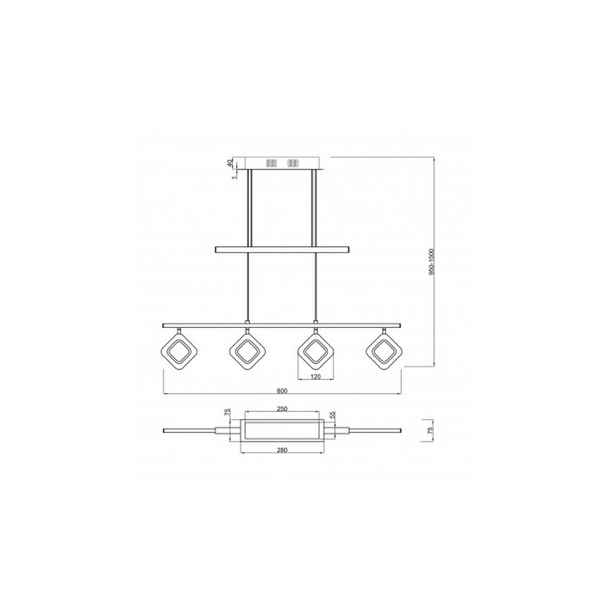 Trio - LED Висящ полилей PARADOX 4xLED/4,3W/230V