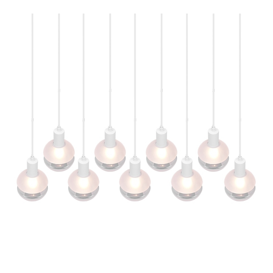 Trio - Полилей на кабел MELA 9xE14/25W/230V бял