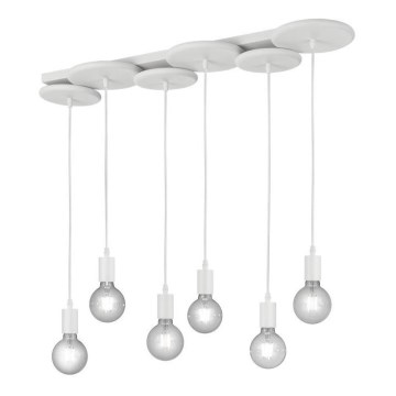 Trio - Висящ полилей DISCUS 6xE27/28W/230V бял