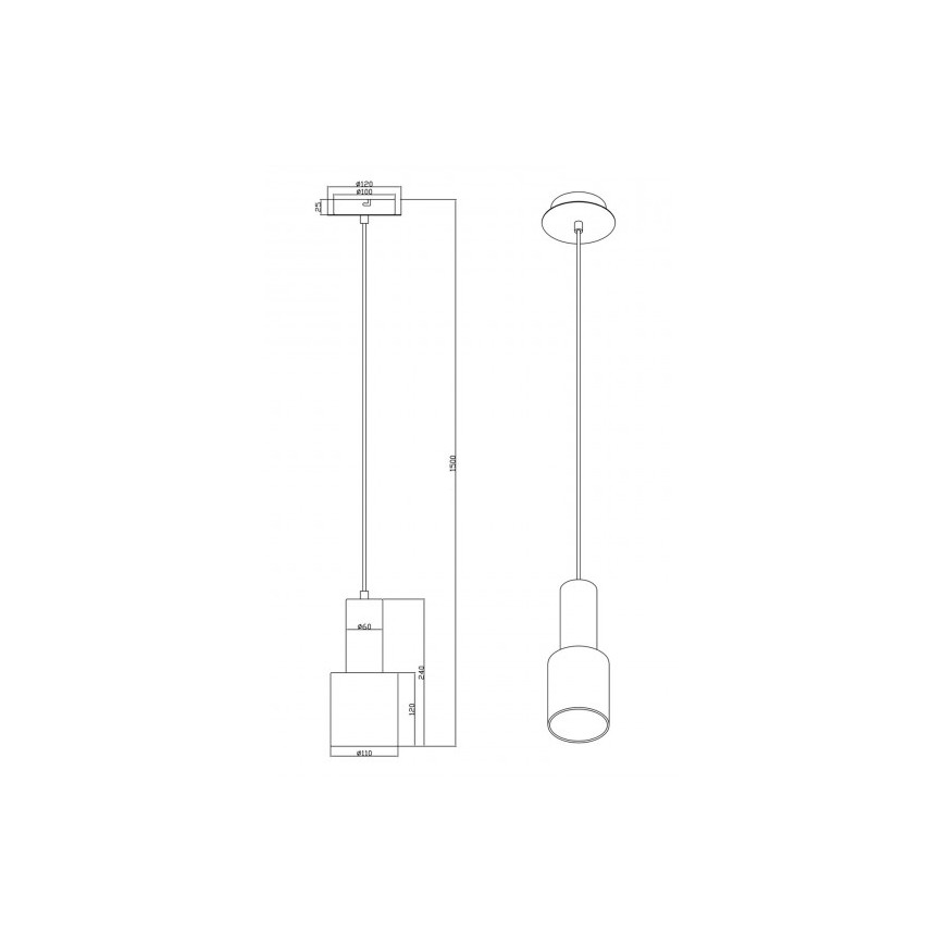 Trio - Висящ полилей WAILER 1xGU10/5W/230V бежов
