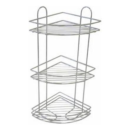 Тристепенна стенна полица за душ 31x58 см, лъскав хром