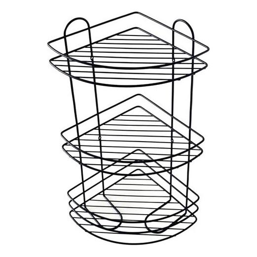 Тристепенна стенна рафт за душ 23x58 см черен