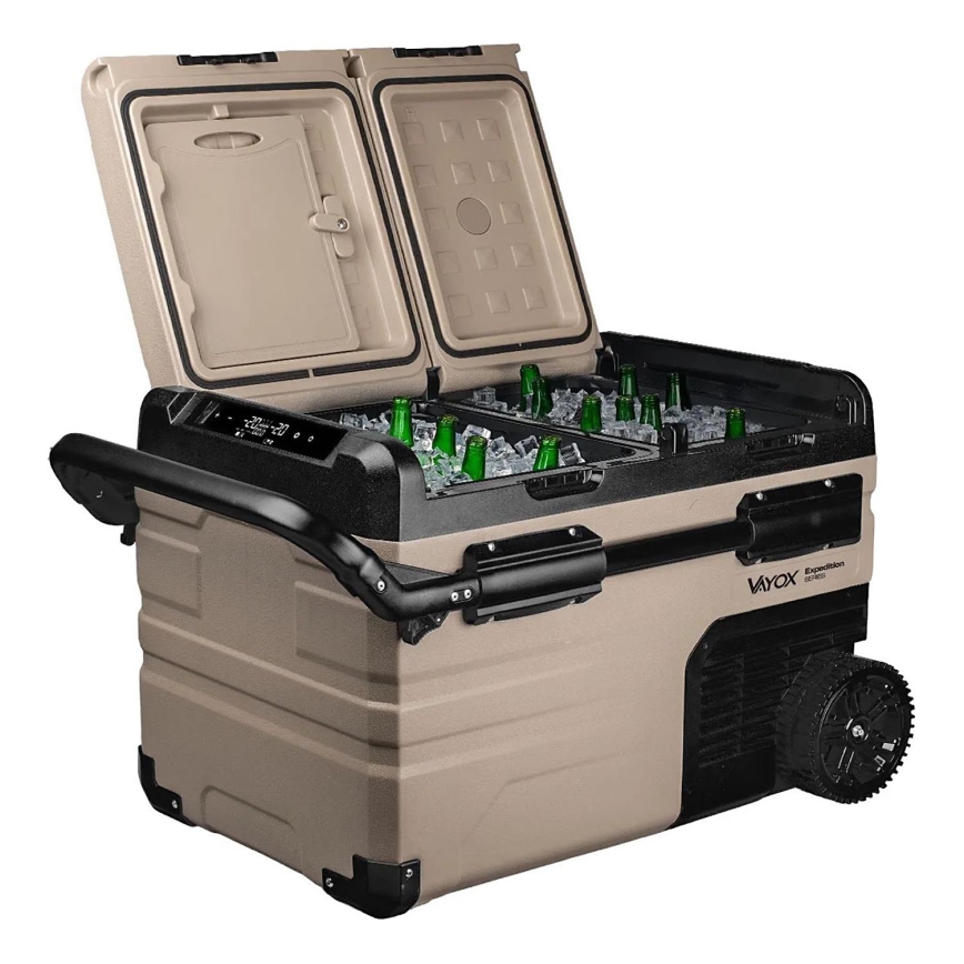 Туристически хладилник с LCD дисплей 39 l 230V/12V/24V кафяв