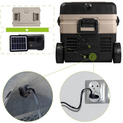 Туристически хладилник с LCD дисплей 39 l 230V/12V/24V кафяв