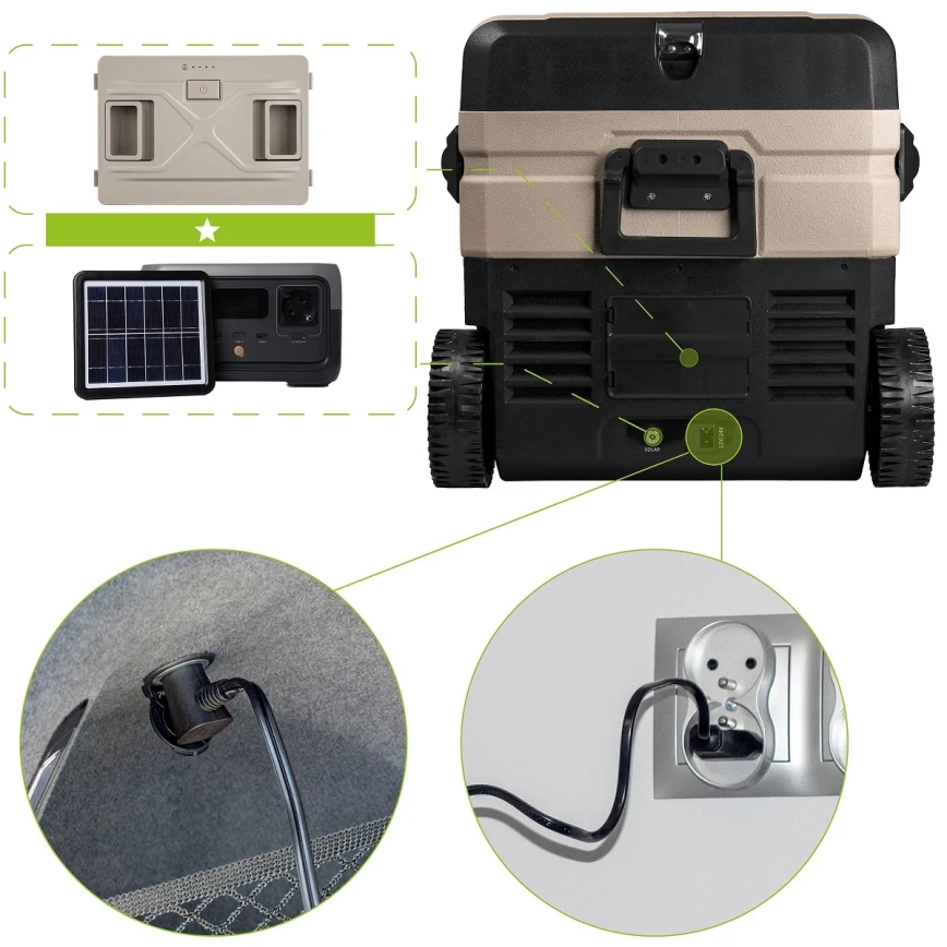 Туристически хладилник с LCD дисплей 39 l 230V/12V/24V кафяв
