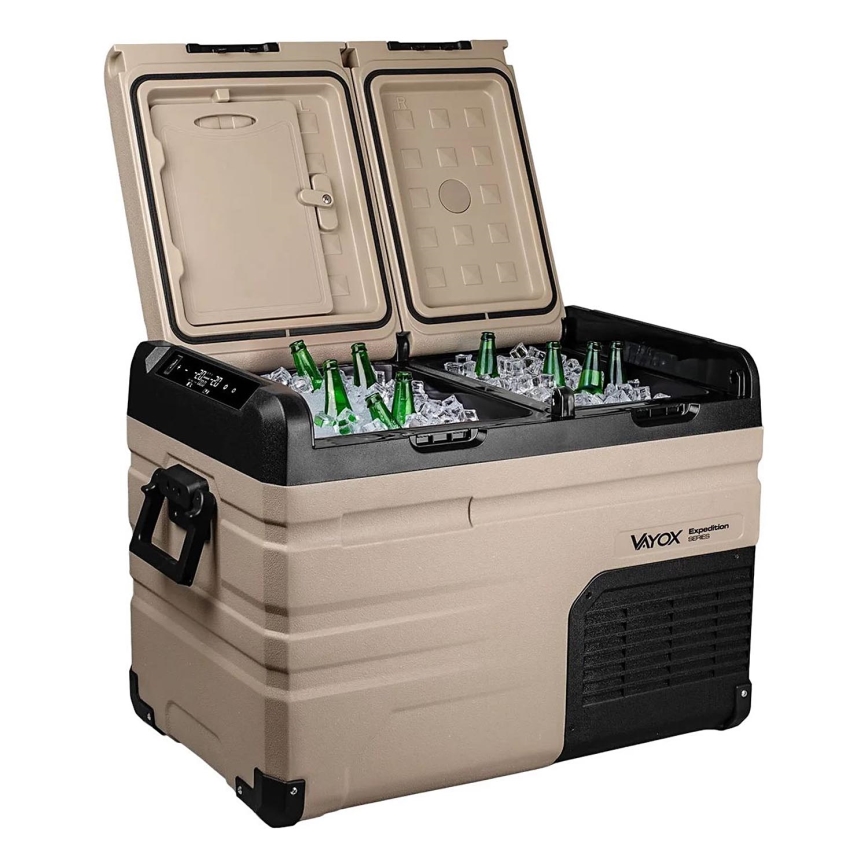 Туристически хладилник с LCD дисплей 39 l 230V/12V/24V кафяв