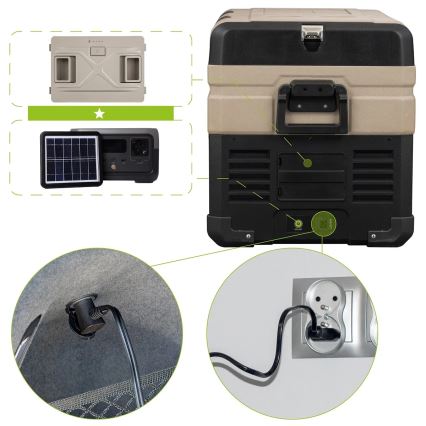 Туристически хладилник с LCD дисплей 39 l 230V/12V/24V кафяв