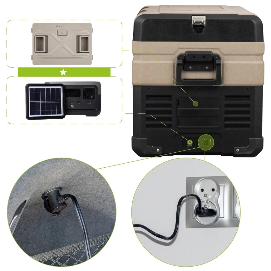 Туристически хладилник с LCD дисплей 39 l 230V/12V/24V кафяв