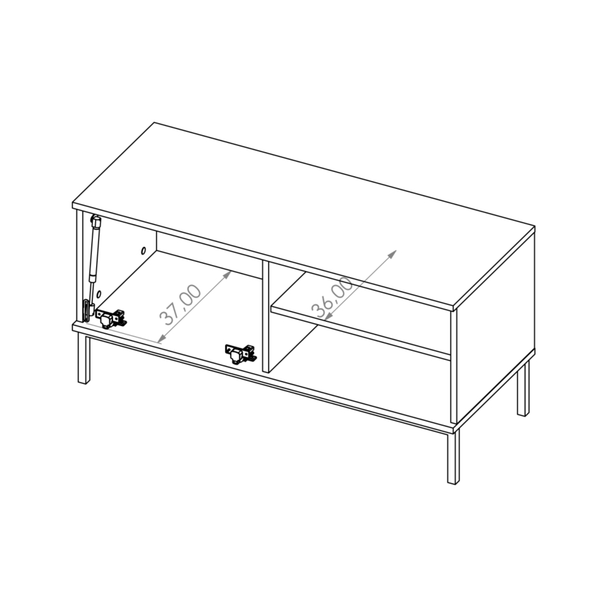 TV маса ERISTI 50x100,8 см бял