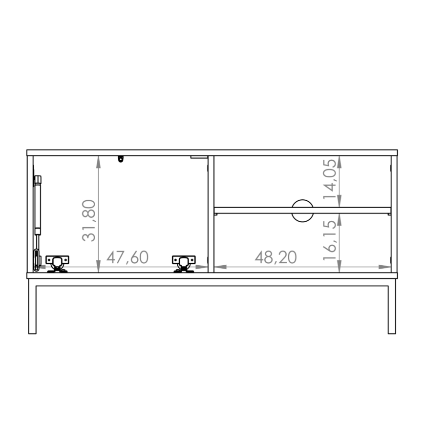 TV маса ERISTI 50x100,8 см бял