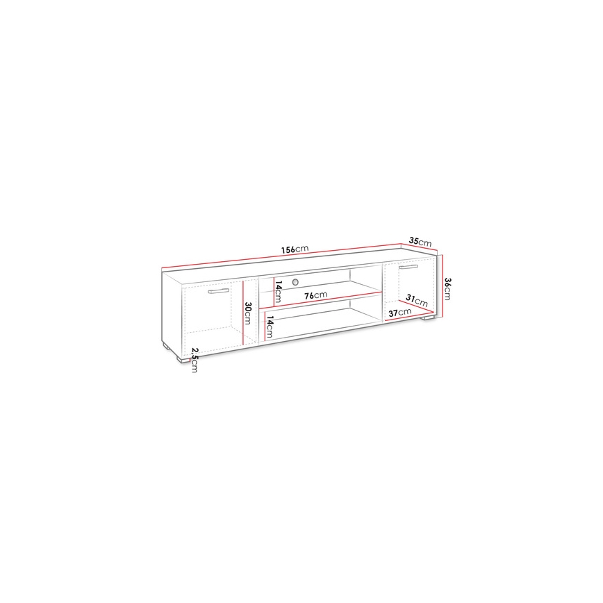 TV маса GIMREN 36x156 см бял