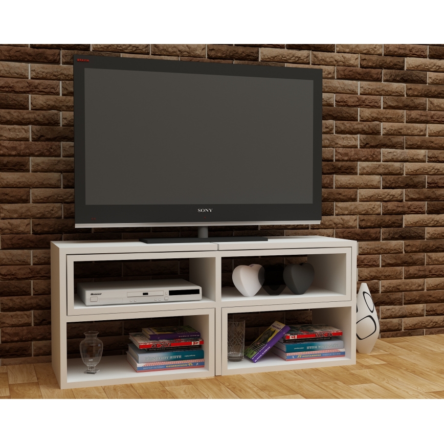 TV шкаф CARE 40x136,8 cм бял
