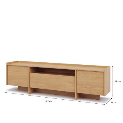 ТВ шкаф KEMI 197x57 cm дъб Кремона