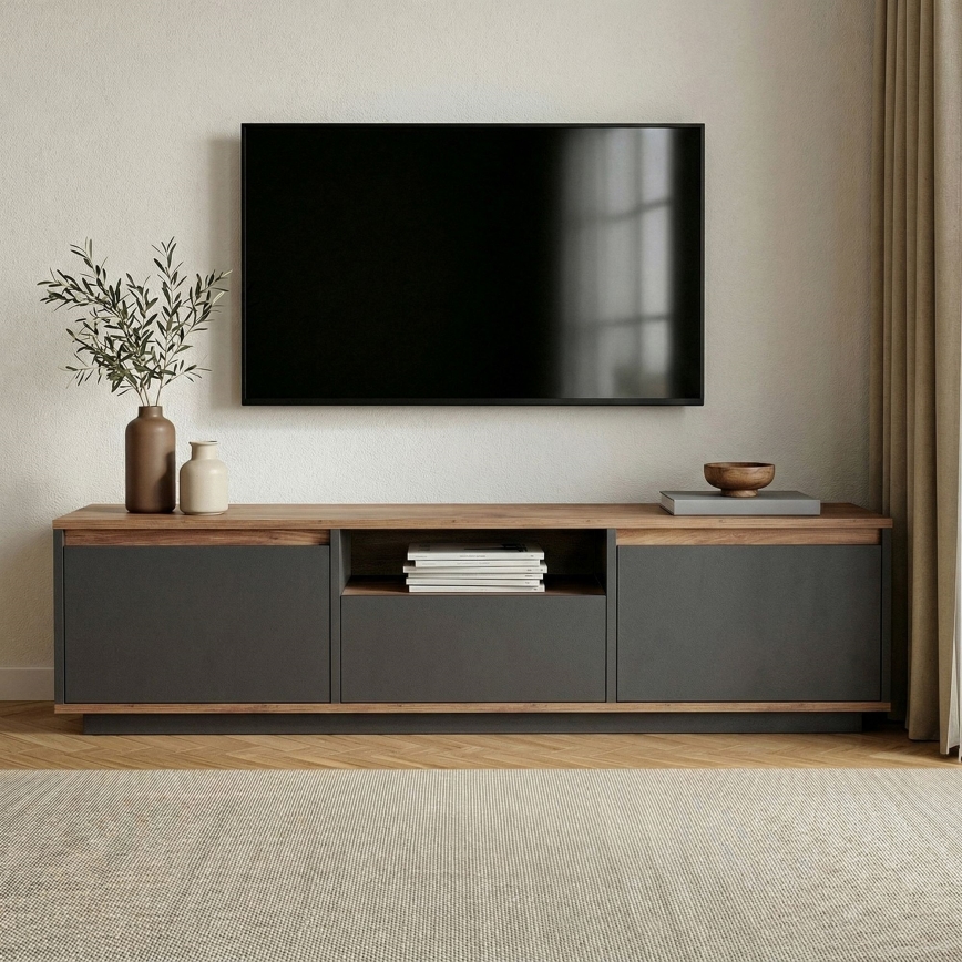 ТВ шкаф KREDE 160 x 30 см антрацит/бор