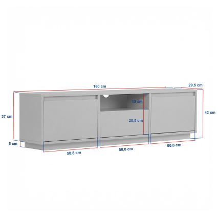 ТВ шкаф KREDE 160 x 30 см антрацит/бор