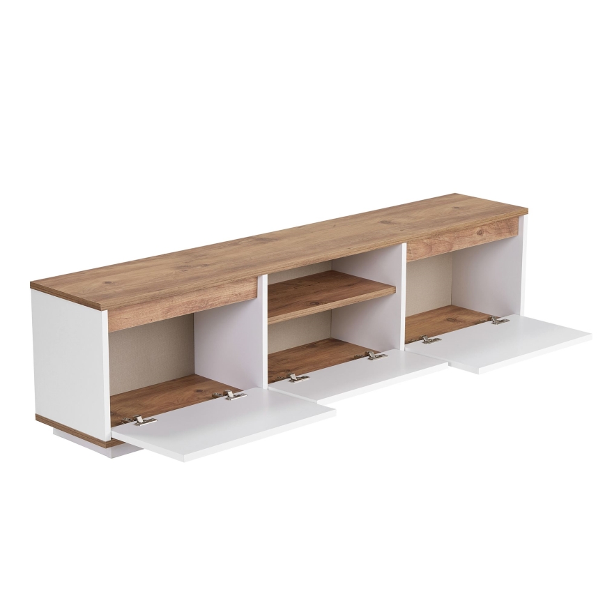 ТВ шкаф KREDE 160x30 см бял/бор