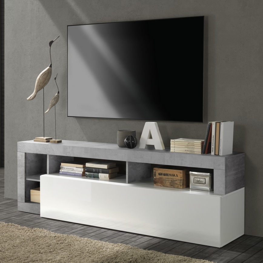 ТВ шкаф LENOR бял/сив бетон