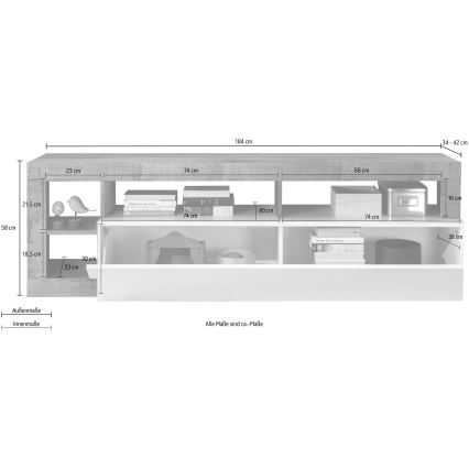 ТВ шкаф LENOR бял/сив бетон