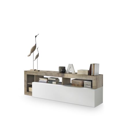 ТВ шкаф LENOR бял/кафяв