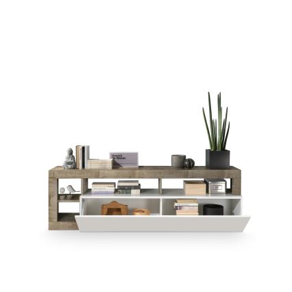 ТВ шкаф LENOR бял/кафяв