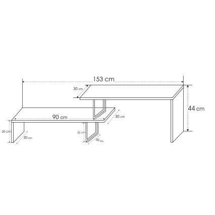 TV шкаф OVIT 44x153 cм кафява/черна