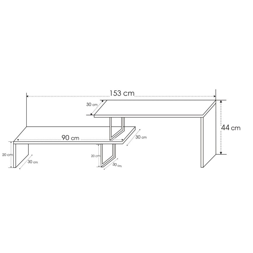 TV шкаф OVIT 44x153 cм кафява/черна