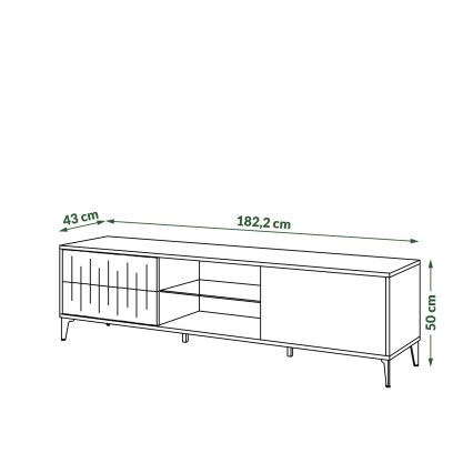 ТВ шкаф с чекмеджета RONJA таупе/черно