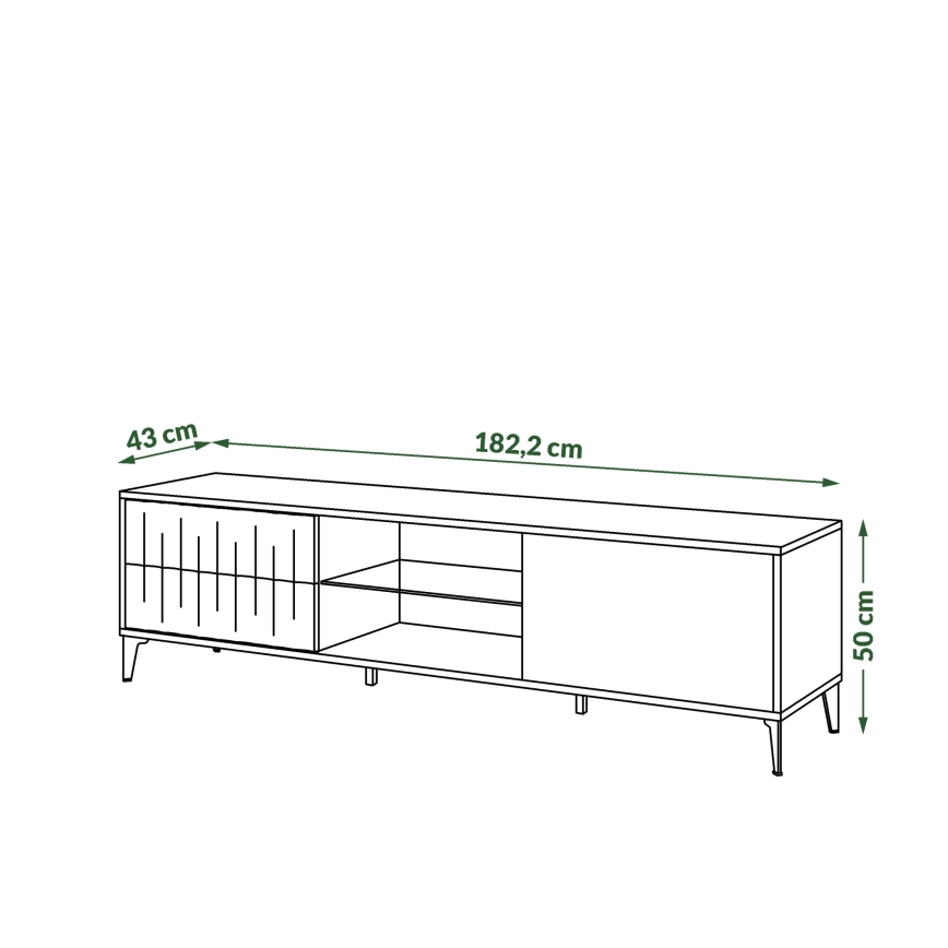 ТВ шкаф с чекмеджета RONJA таупе/черно