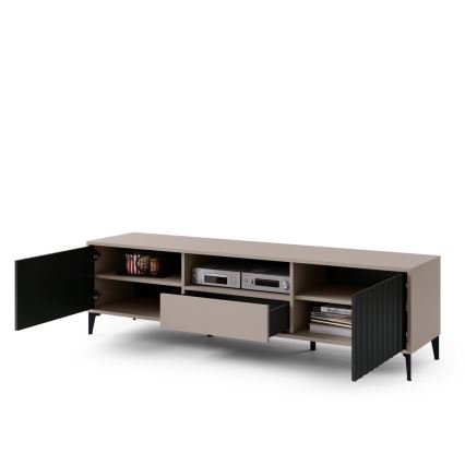 ТВ шкаф с чекмедже RONJA таупе/черен