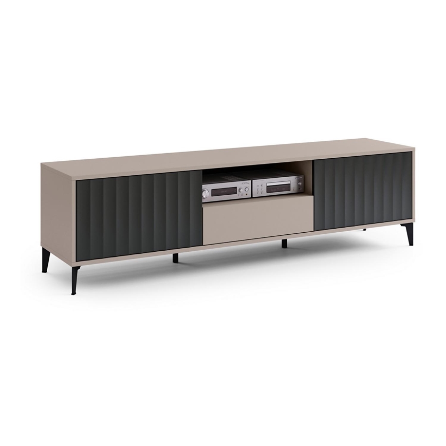TV шкаф с drawer RONJA taupe/черен