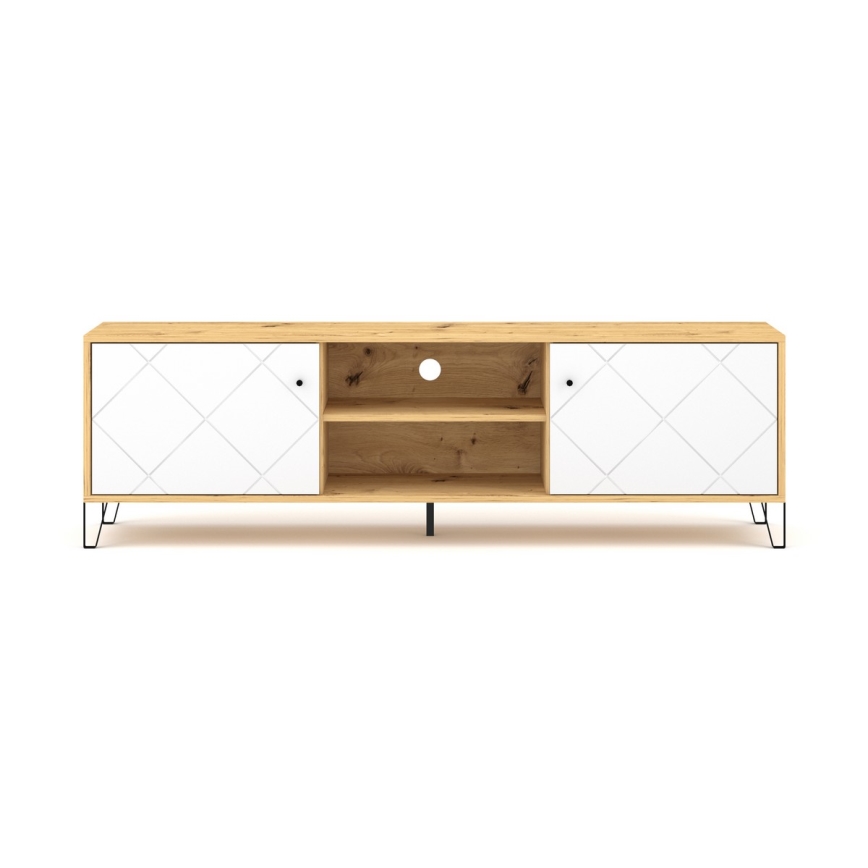 ТВ шкаф SULA дъб artisan/бял