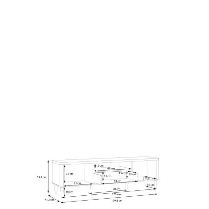 ТВ шкаф VIRO кафяв/бежов