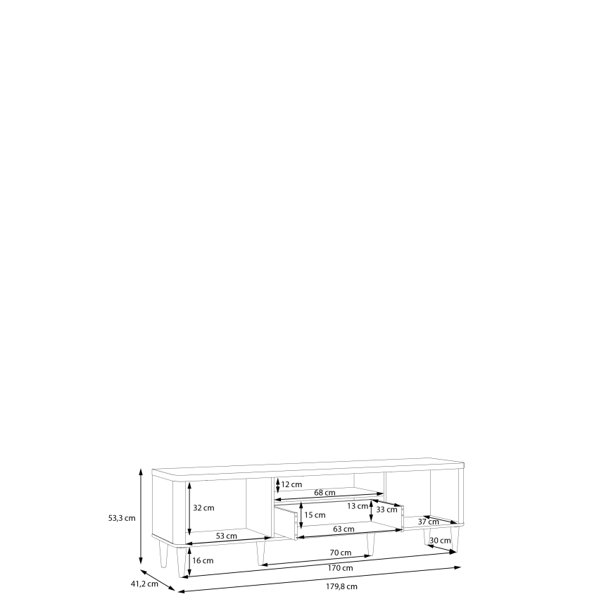 ТВ шкаф VIRO кафяв/бежов