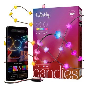 Twinkly - димируем LED RGB гирлянд CANDIES 200xLED 14 m USB Wi-Fi