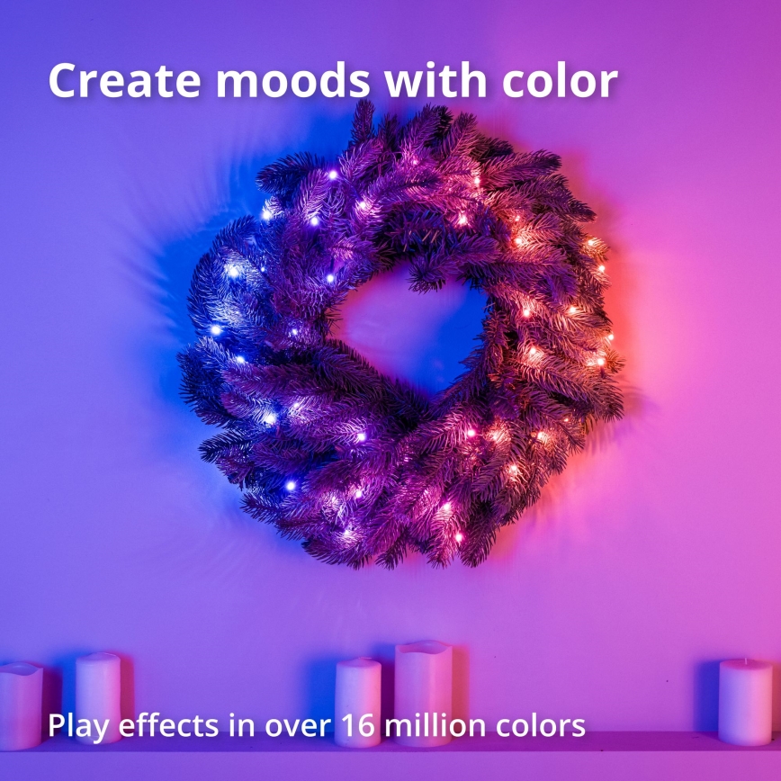 Twinkly - LED RGB Димируем Коледен венец 50xLED Ø 60 см Wi-Fi