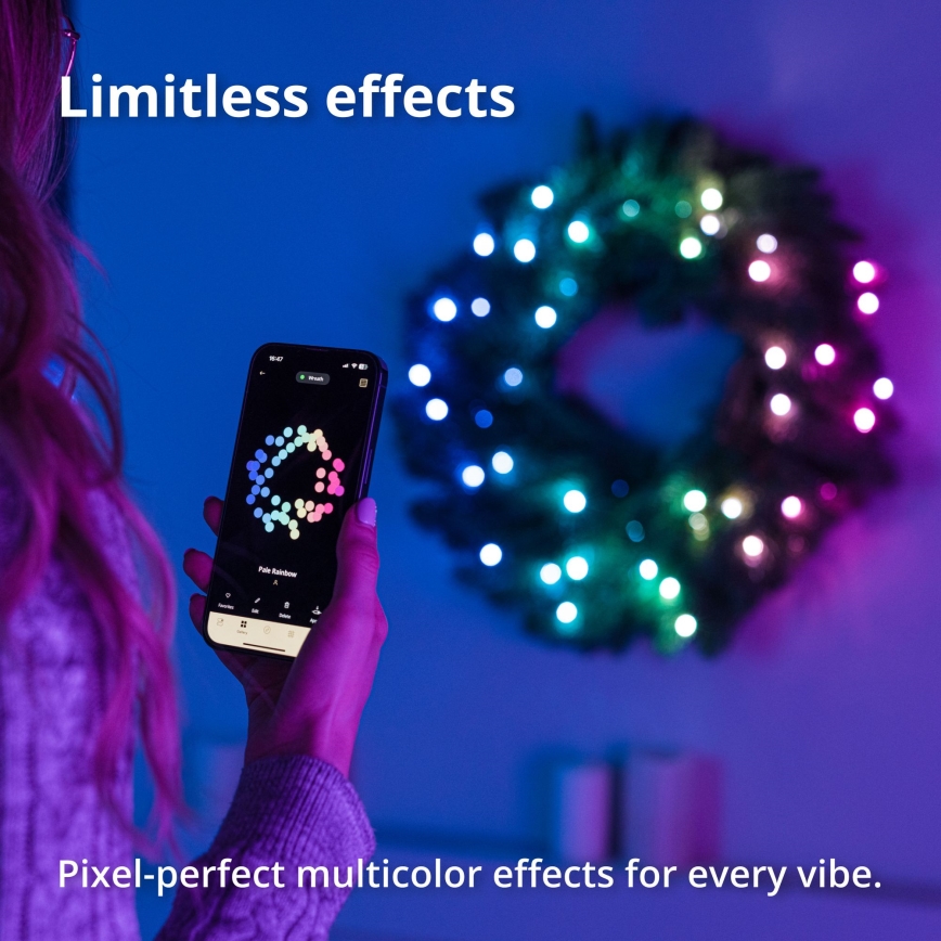 Twinkly - LED RGB Димируем Коледен венец 50xLED Ø 60 см Wi-Fi