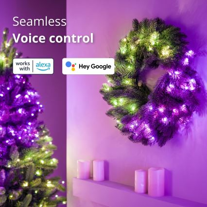 Twinkly - LED RGB Димируем Коледен венец 50xLED Ø 60 см Wi-Fi